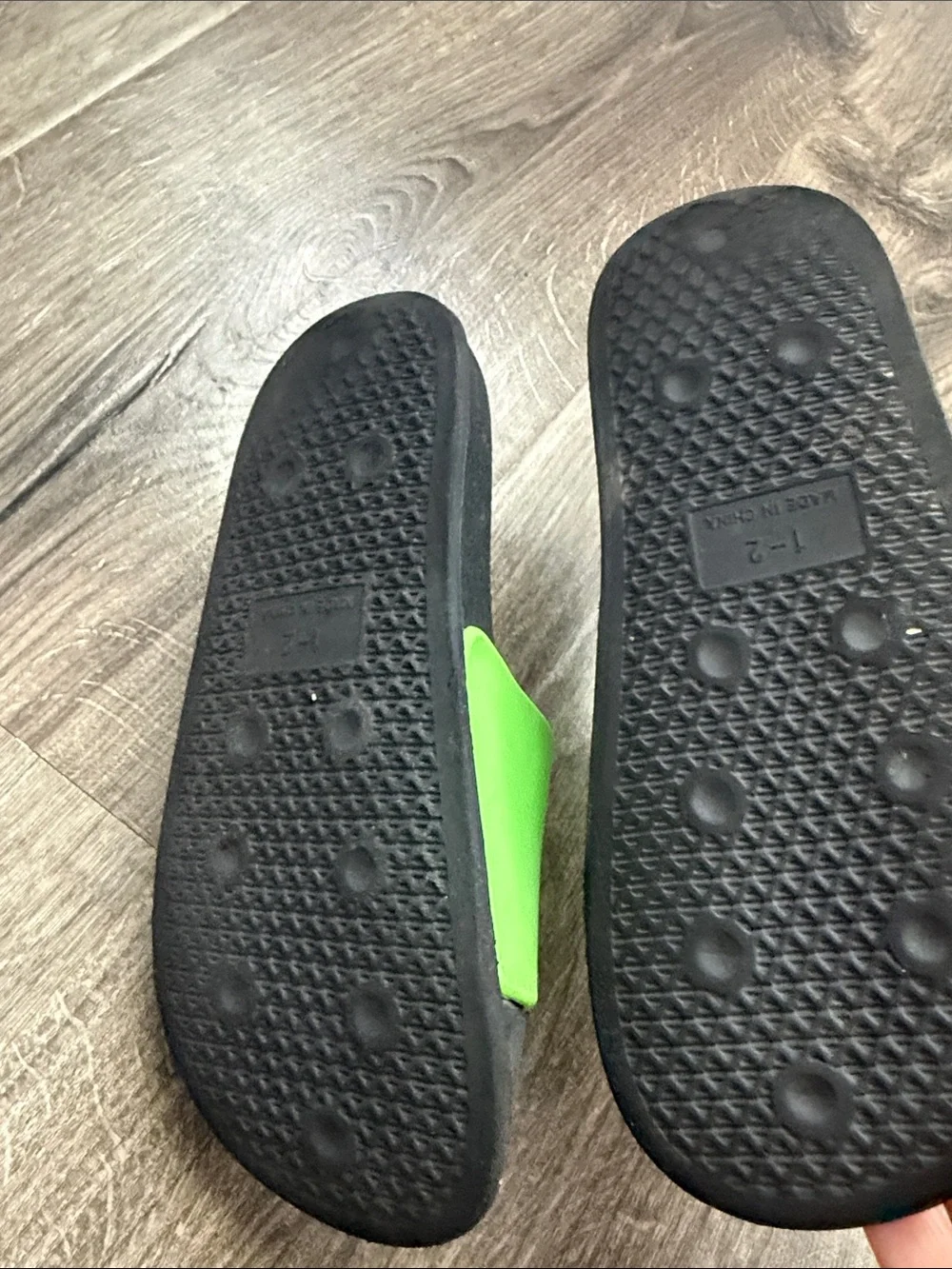 Amazon Kids' Neon Green and Black Minecraft Creeper Slide Sandals